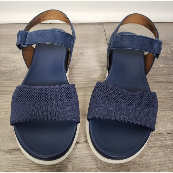 Sofft Women's Sz. 7.5 Navy Blue Adjustable Open Toe Sandals - Picture 2 of 7